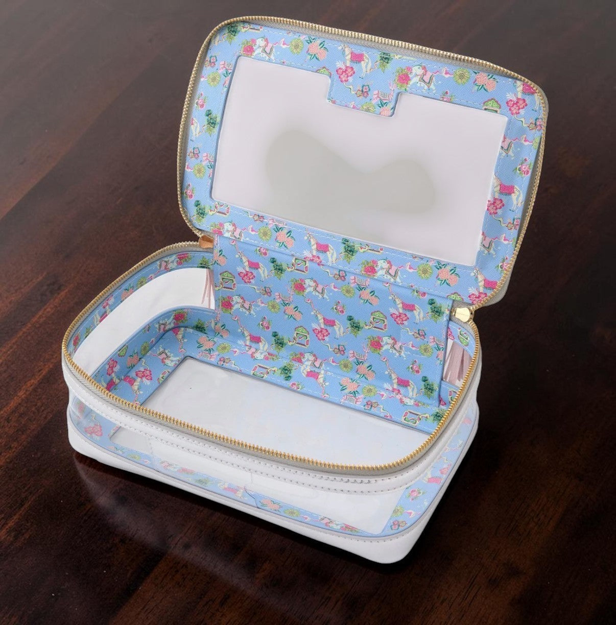 Oh My Mahjong Mahjong Tile Storage Case Organizer Bag White Silver Elephant NEW1