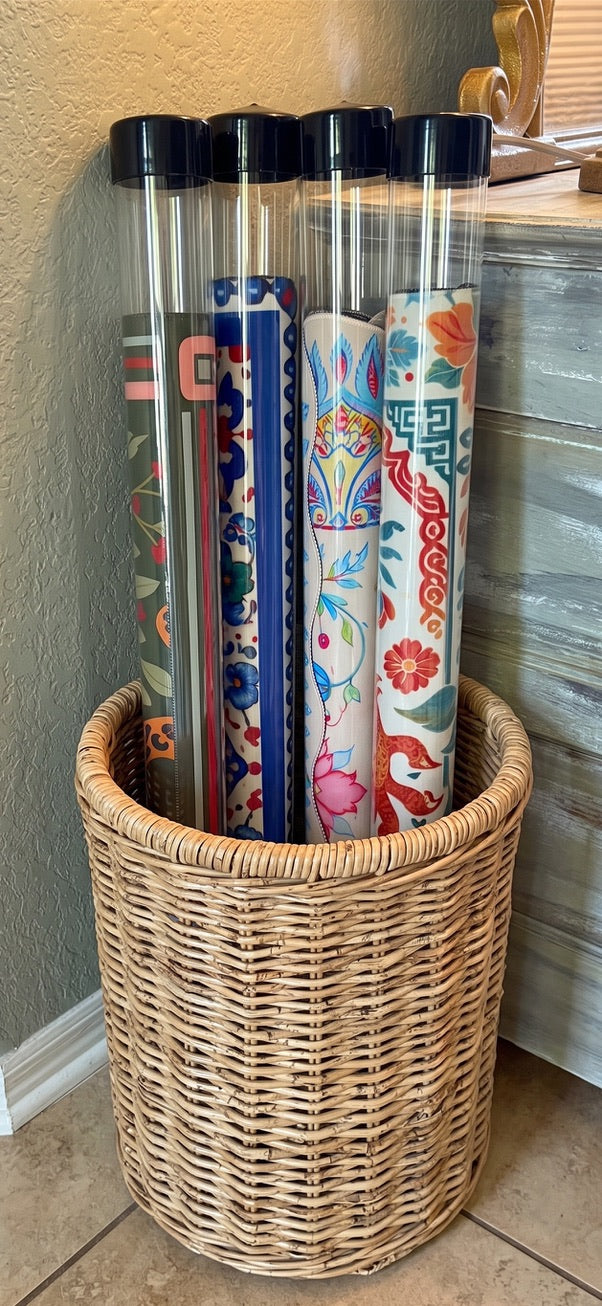 Mahjong Mat Storage Tubes — Set of 4 with Color Caps