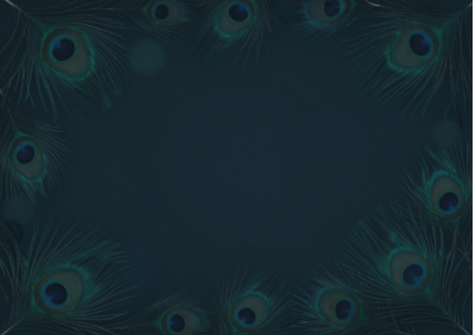 Peacock feather detail, Luxury Mahjong journal