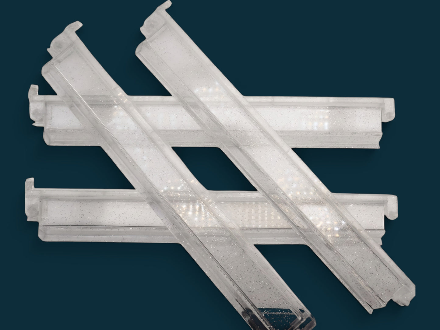 18.5” Clear Glitter Acrylic Mahjong Rack & Pusher Set of 4