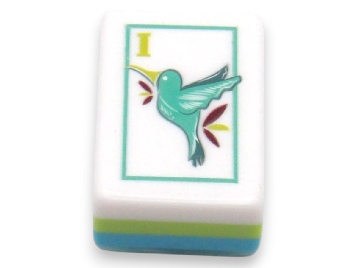 The Sea Glass Pearl American Mahjong tile backs in luminous blue-green pearlescent finish