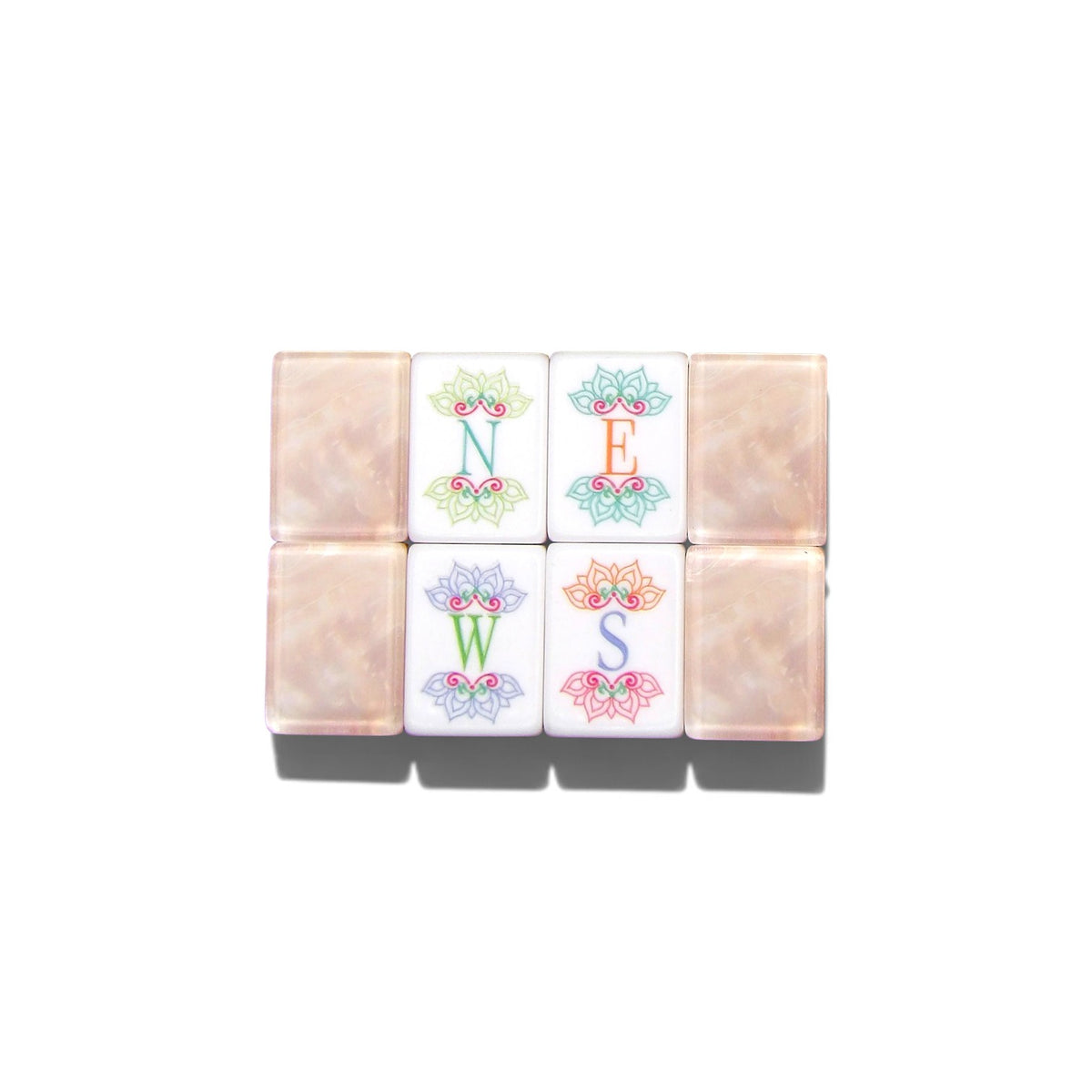 Lotus & Koi mahjong dot suit with mandala-style flower medallions