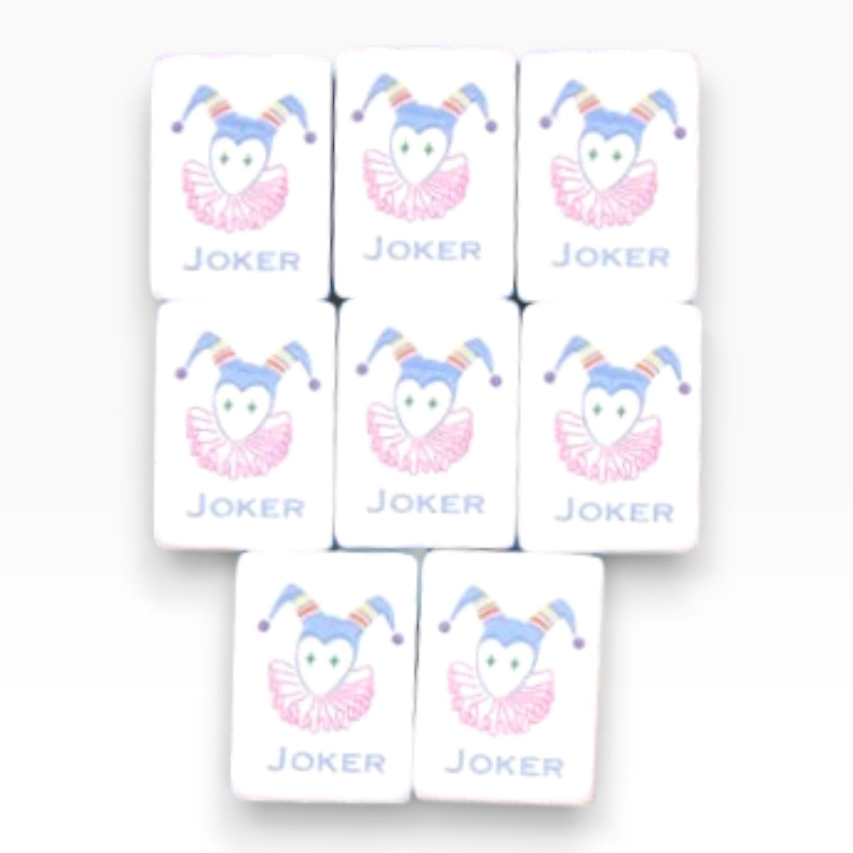 Ladybug & Bluebell mahjong flower tiles with bluebells in blue, violet, pink and coral