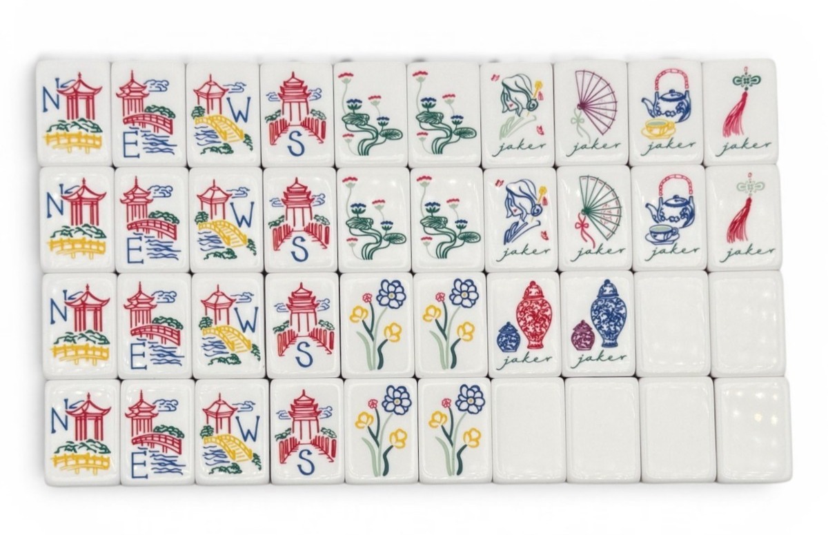 The Jade Garden mahjong dot suit tiles in jade green