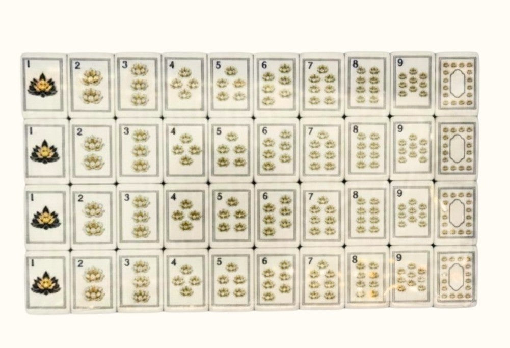 American Mahjong Set 160 Tiles Peach Palm Acrylic NMJL Bag Box Agate Dice4
