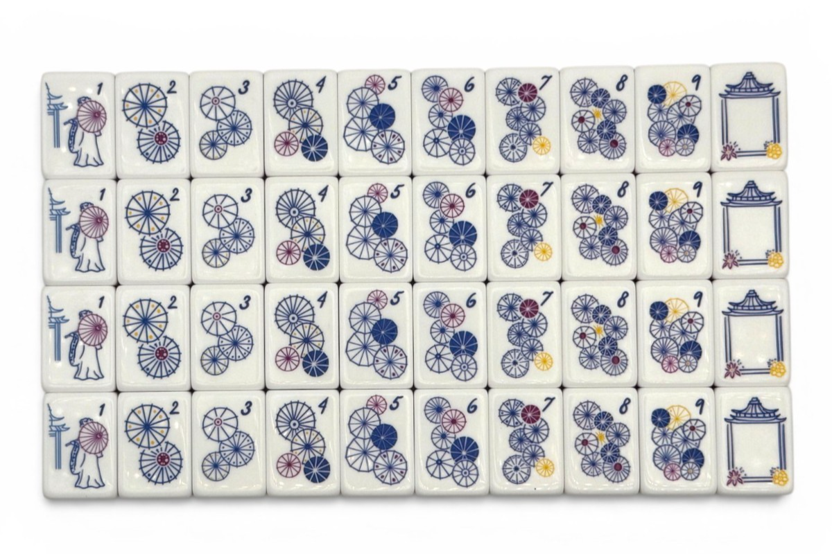 The Jade Garden mahjong crak suit tiles in jade green