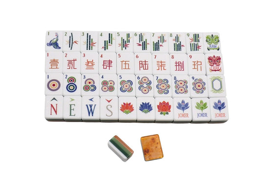 New Luxury Mahjong 160 Tile Acrylic Set Faux Burl Wood Backs Case Dice Bag0