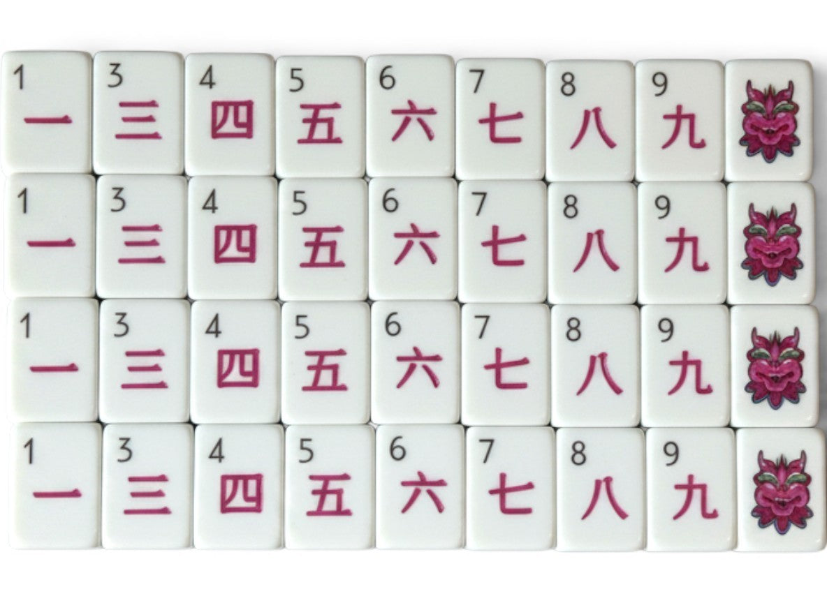 American Mahjong Tile Set 160 Tiles Imperial Plum Chinoiserie Bag Gift Box Dice2