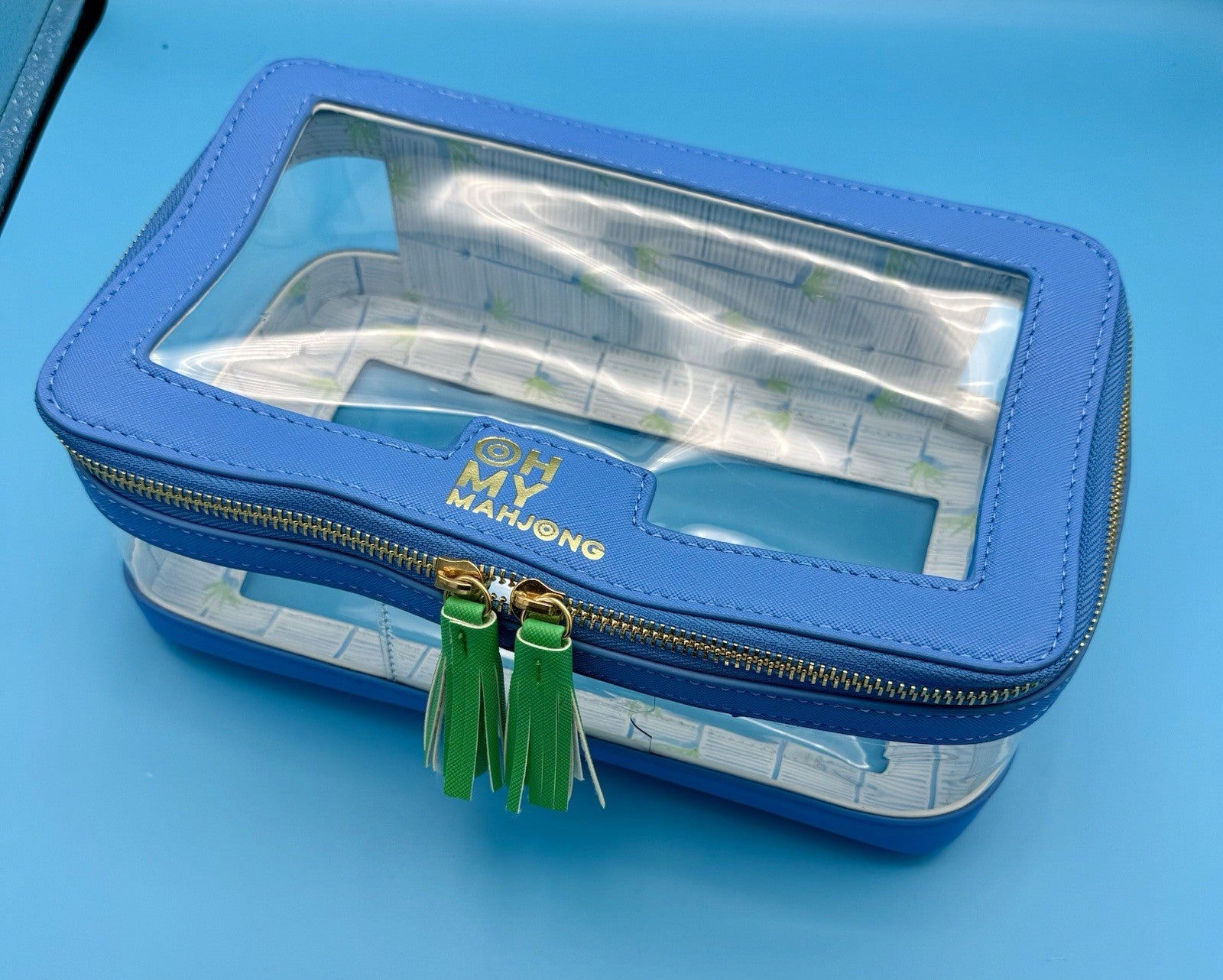 OH MY MAHJONG Blue Tile Storage Bag1