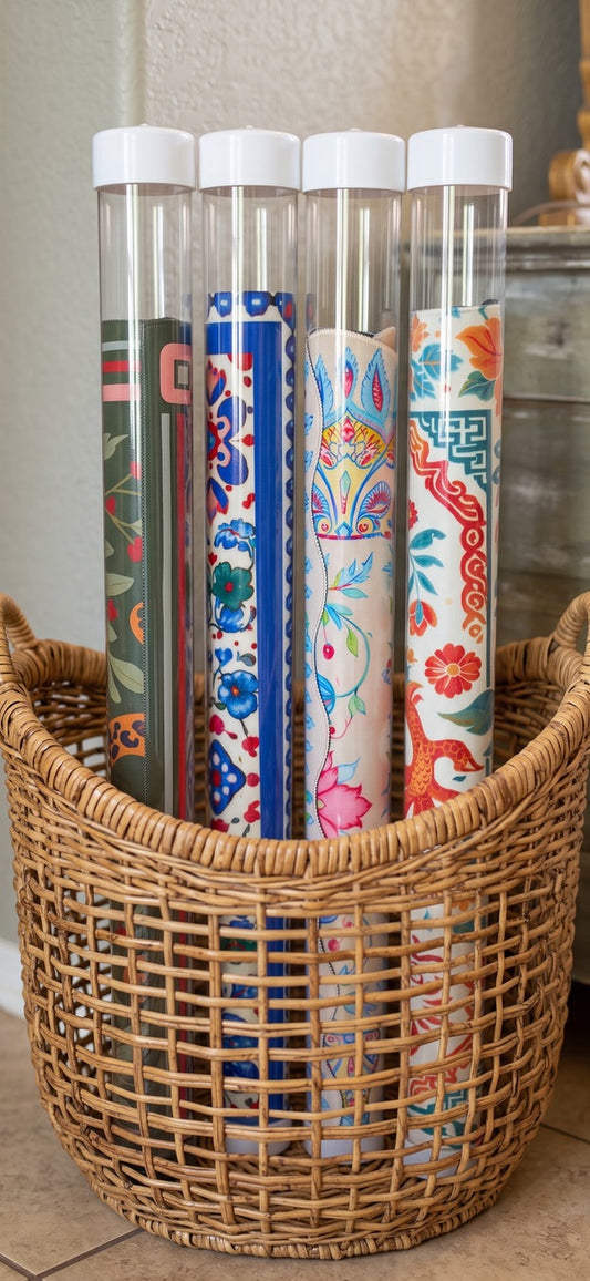 Mahjong Mat Storage Tubes — Set of 4 with Color Caps