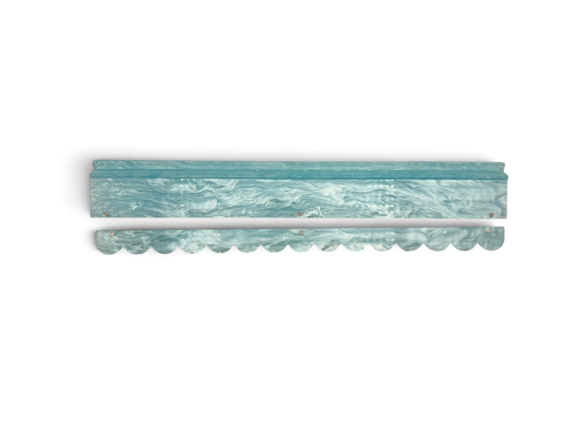 Matching four-compartment velvet rack bag for aqua pearl mahjong racks