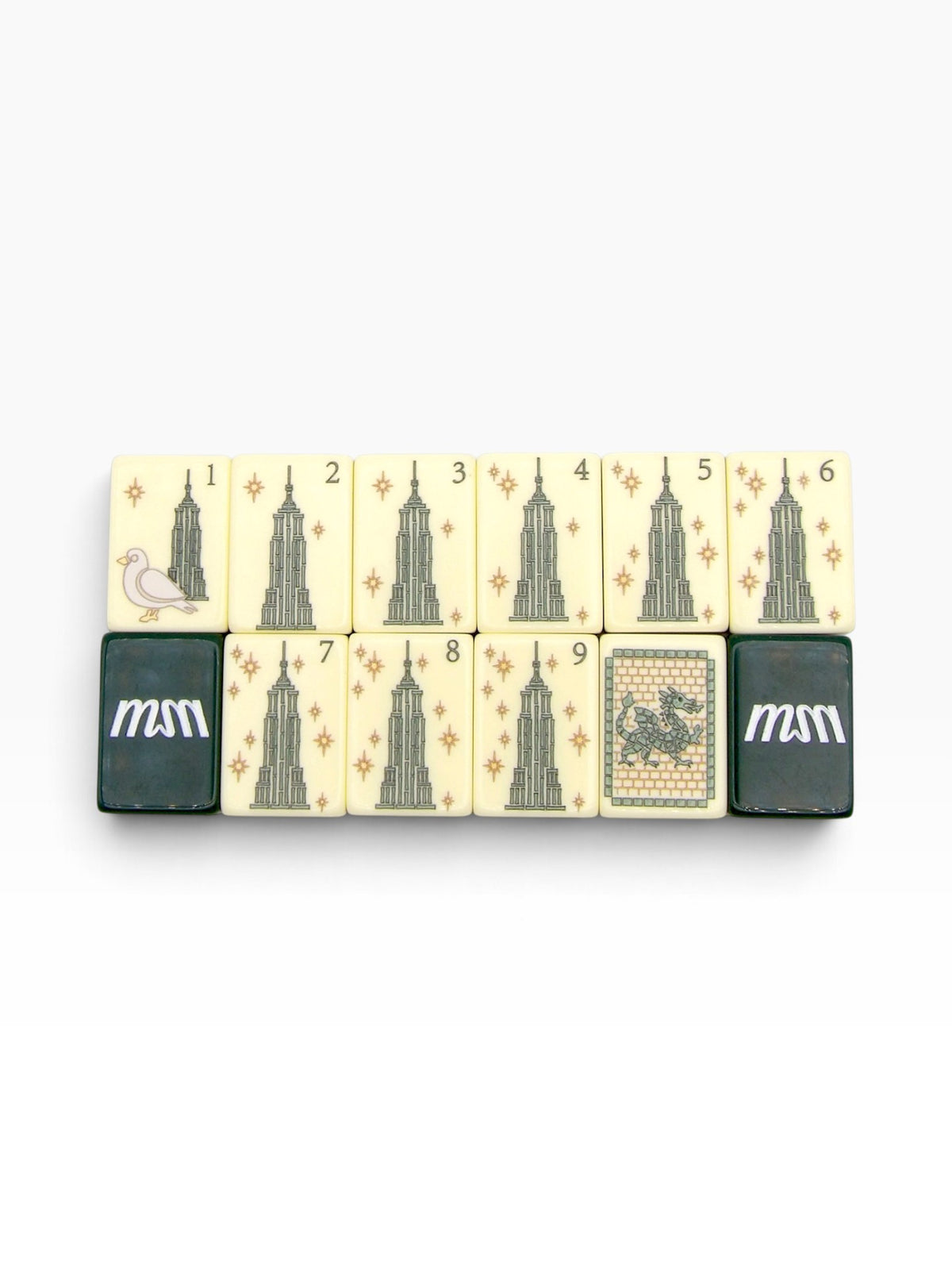 Empire Nights mahjong bam suit featuring martini glasses