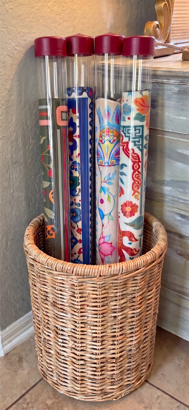 Mahjong Mat Storage Tubes — Set of 4 with Color Caps