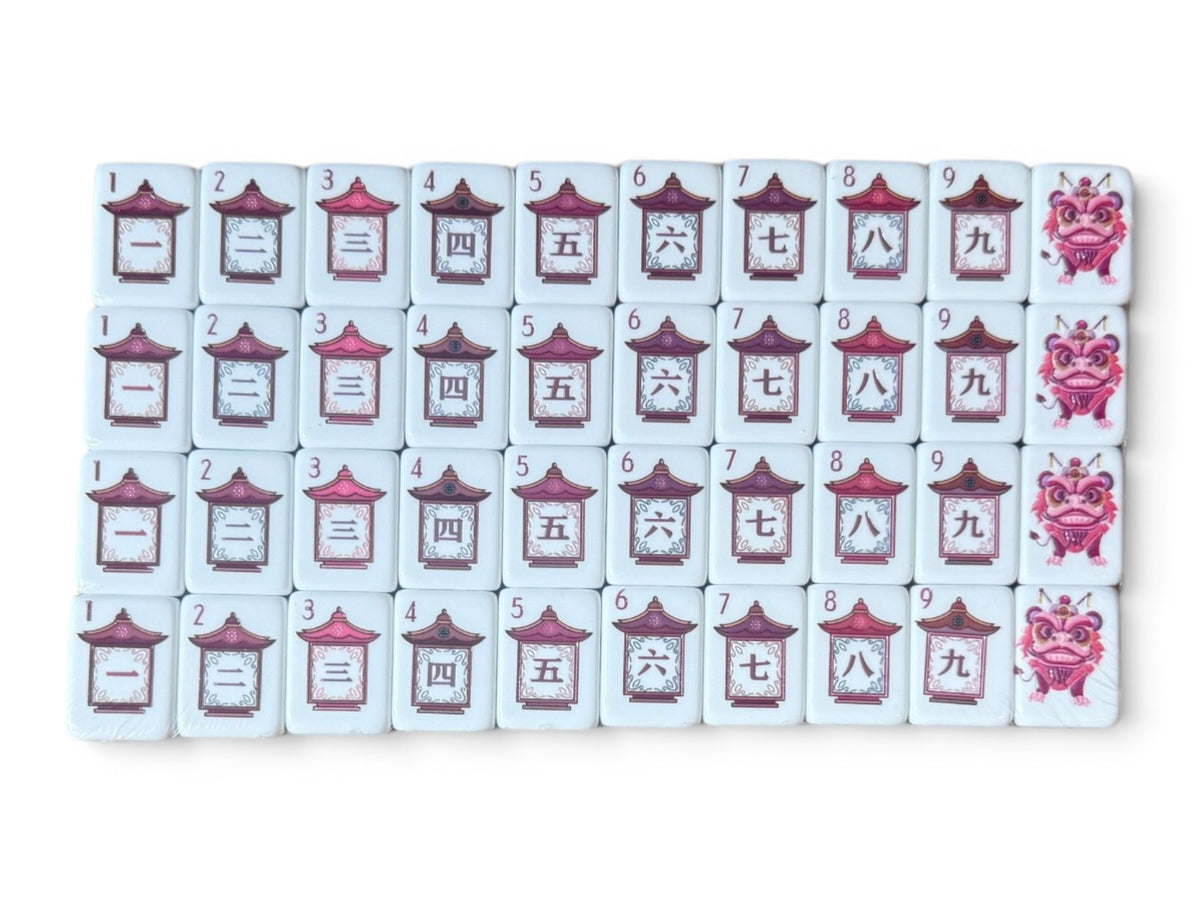 The Olive Pagoda American Mahjong Joker tile with courtier figure in conical hat and green robe