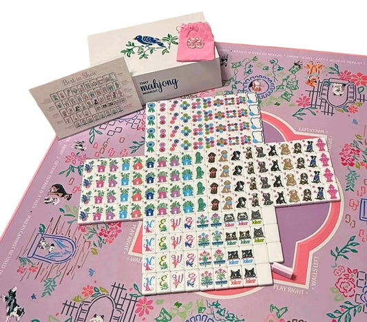 Best in Show American Mahjong tile set with dog breed artwork