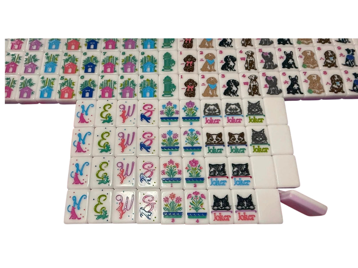 Best in Show mahjong cat joker tiles and dog silhouette wind tiles