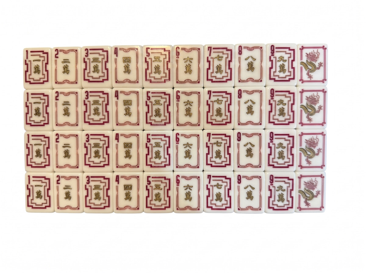 Deco Lion Crak suit with gilded Chinese numerals in stepped Art Deco frames.