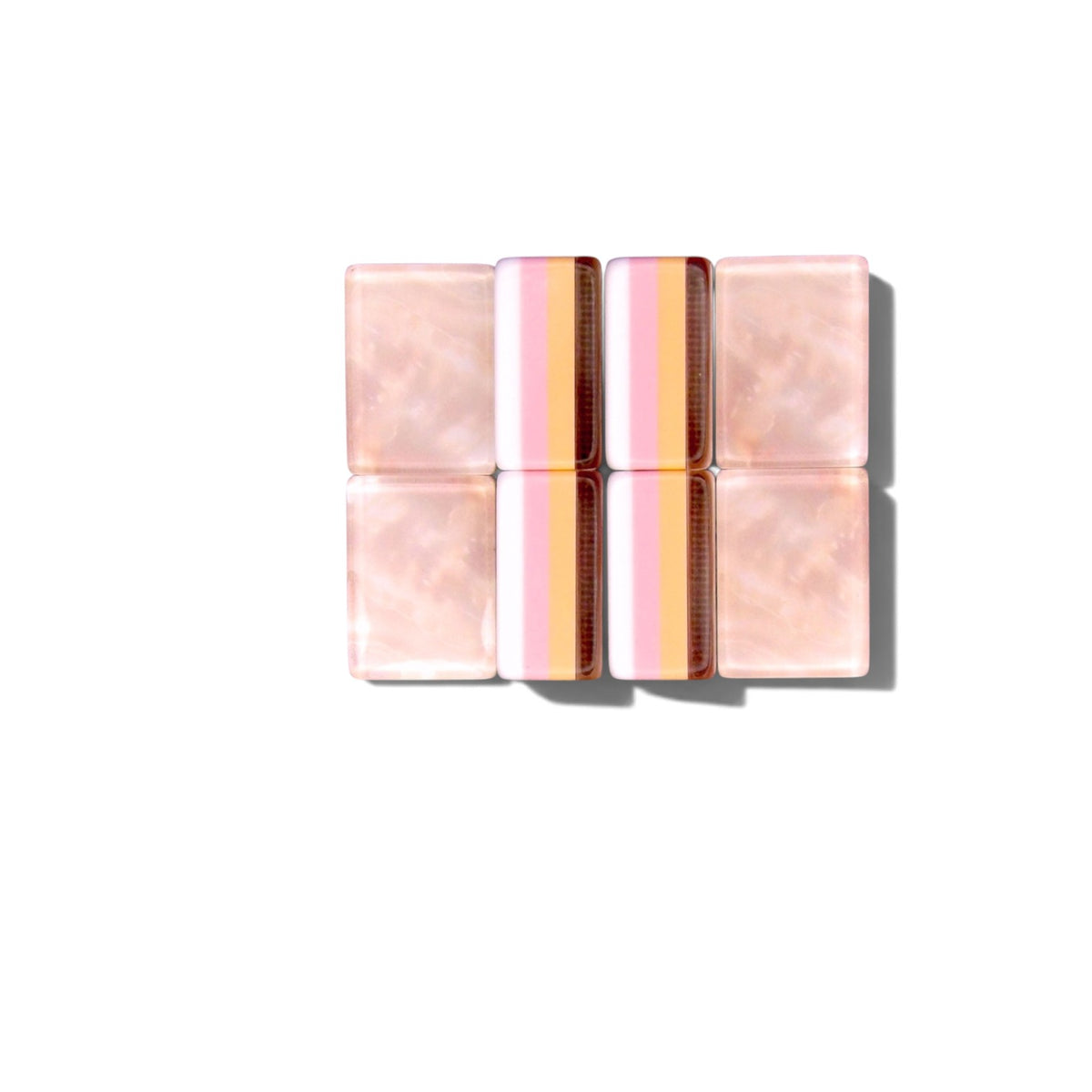 Lotus & Koi mahjong wind tiles with lotus flowers in green, teal, blue-violet and orange