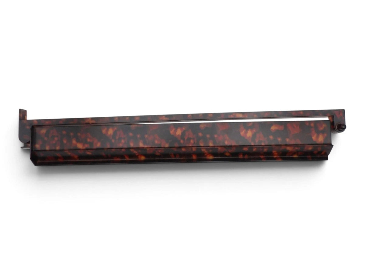 Luxury Mahjong 18.5 inch tortoiseshell acrylic rack with hinged pusher in amber and brown tones