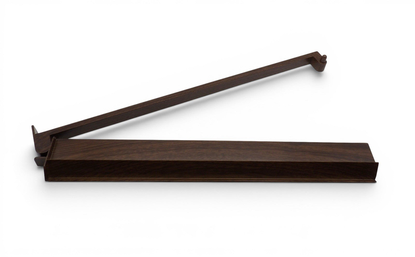 Luxury Mahjong dark walnut acrylic mahjong rack, close-up of grain finish