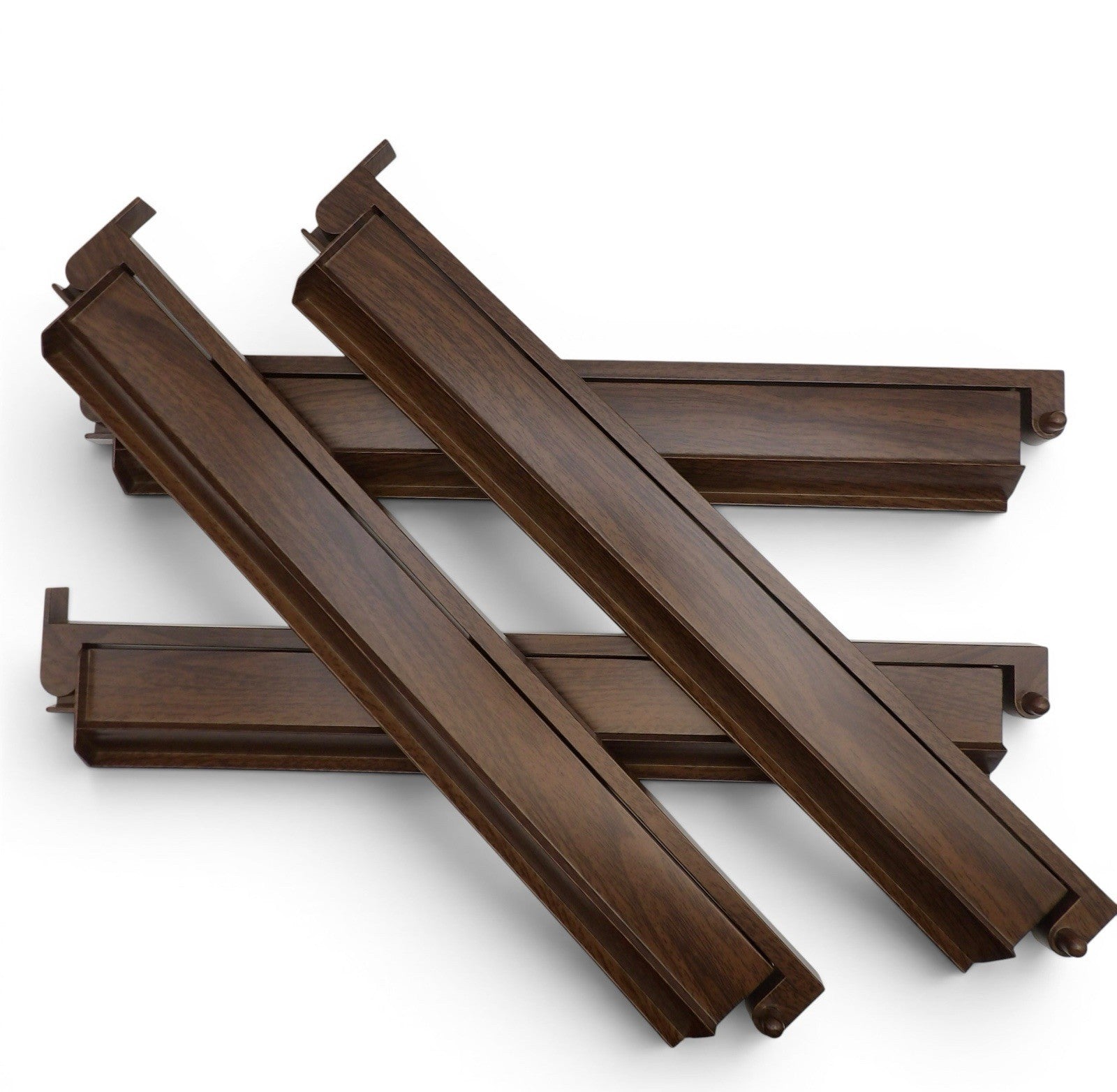 Luxury Mahjong dark walnut acrylic mahjong rack set of 4 with attached pushers